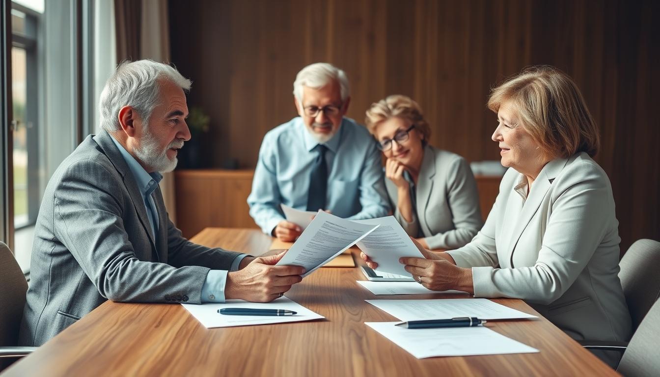 Family examining legal documents
